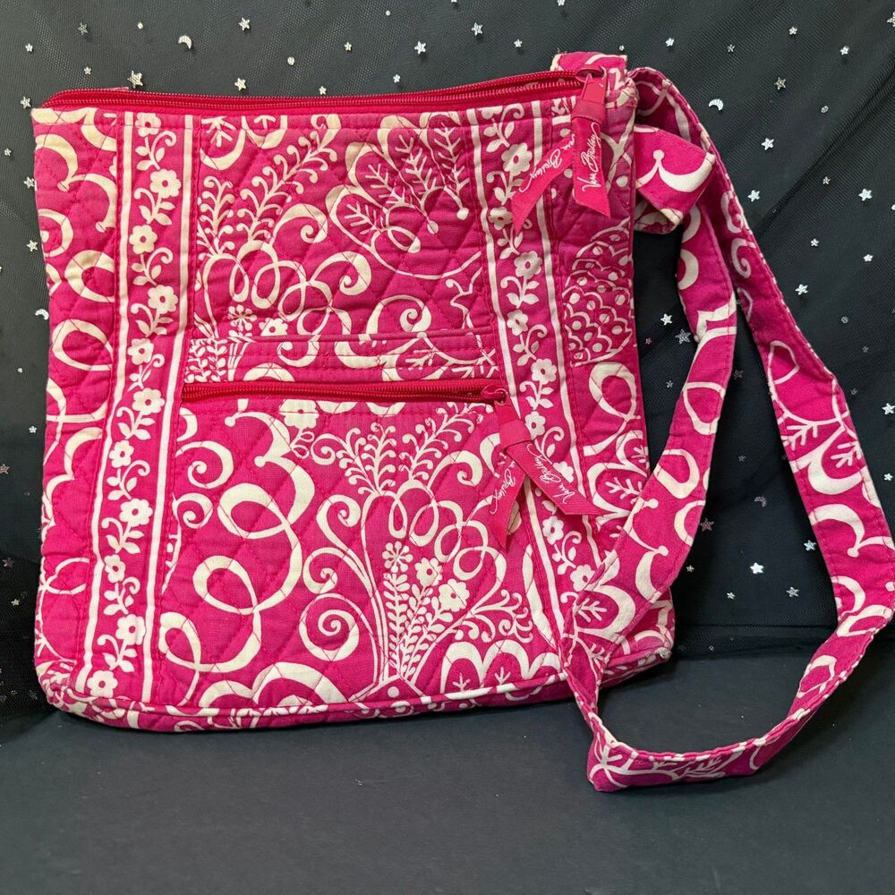 Vera Bradley Hipster Crossbody Twirly Bird Pink Retired 2010-2011